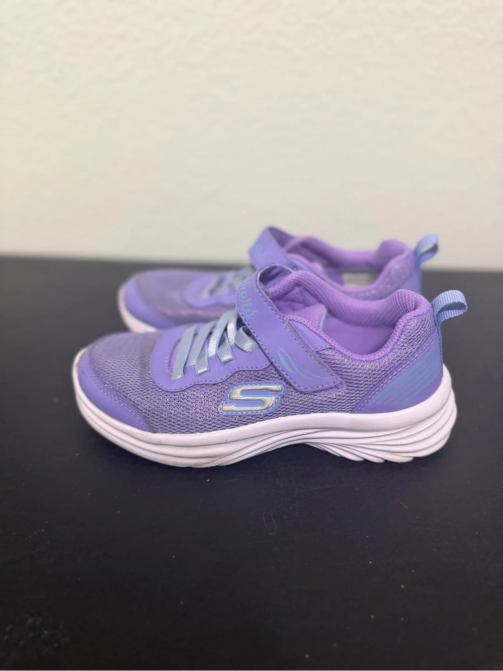 Skechers Kids Purple and Light Blue Slip-On Athletic Sneakers - SZ 13.5